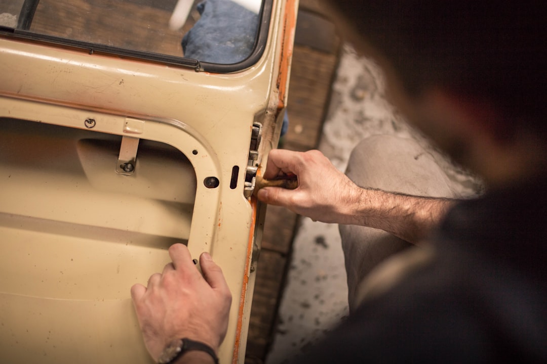 Mechanic repairing a car